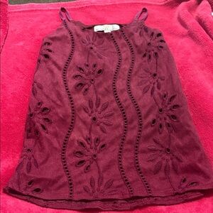 Elegant Burgundy Floral Kids Casual Dress